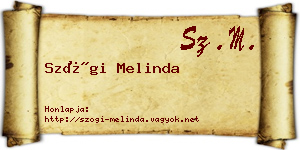Szögi Melinda névjegykártya