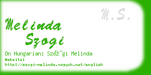 melinda szogi business card